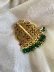 Premium Kemp Single Jada Billai -Bun Billai-Green Bead-G6174