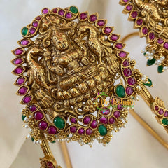 Traditional Lakshmi Vangi-Temple Armlet-Green Bead and Pearl -G6543