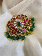 Premium Kemp Single Jada Billai -Bun Billai-Green Bead-G6176