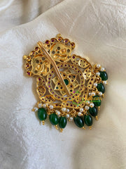 Premium Kemp Single Jada Billai -Bun Billai-Green Bead-G6177