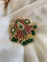 Premium Kemp Single Jada Billai -Bun Billai-Green Bead-G6178