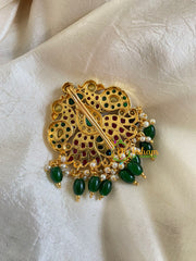 Premium Kemp Single Jada Billai -Bun Billai-Green Bead-G6178