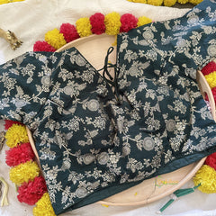 Pista Green Plain Organza Saree-VS3616