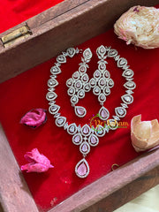 Peach American Diamond Neckpiece-G3230