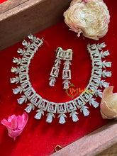 White Tone American Diamond Choker-Tear Drop-G3306