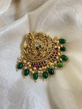 Premium Single Jada Billai -Bun Billai-Green Bead-G6053