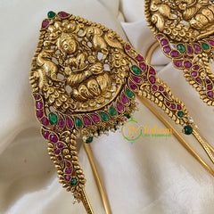 Traditional Lakshmi Vangi-Temple Armlet-Green Bead -G6547