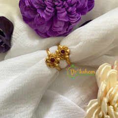 Premium AD Stone Toe Rings- Blossom Red-G7611