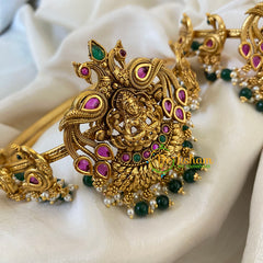 Traditional Lakshmi Vangi-Temple Armlet -Green Bead Pearl-G6549