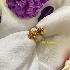 Premium AD Stone Toe Rings -Blossom -White -G7609