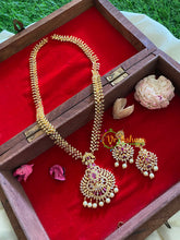 Gold American Diamond Bridal Haram-Red 2-G3220