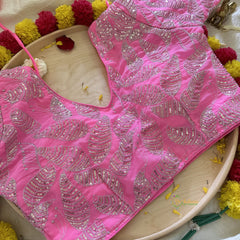 Syrup Pink Plain Chiffon Saree-VS3609