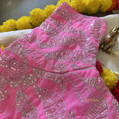 Syrup Pink Plain Chiffon Saree-VS3609