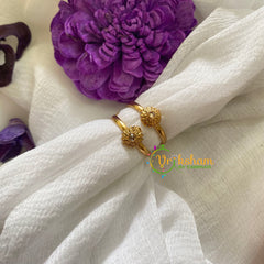 Premium AD Stone Toe Rings -Flower in flower -White-G7547