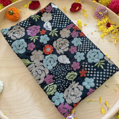 Dark Green Plain Chiffon Saree-VS3603