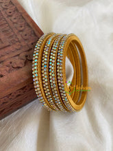 Thin Silk Thread AD Stone Bangle -White-G6074