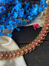 Exquisite Kundan Jadau Maanga Hipchain -Red Green -J120