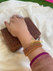 Thin Silk Thread AD Stone Bangle -Rose Gold-G6083