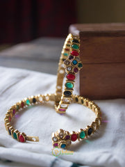 Pair of Navratna Openable Bangles-G694