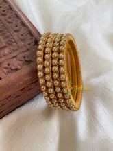 Thin Silk Thread Kundan Bangle -Round - G6087