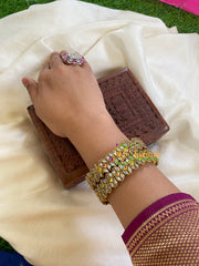 Silk Thread Kada Kundan Bangle -Unicorn -G6089