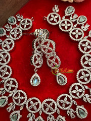 Pastel Green American Diamond Choker-G3292