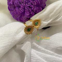 Premium AD Stone Toe Rings -Tilak-Green-G7565