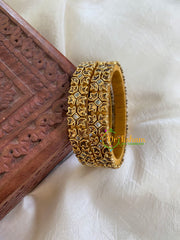 Kada Kundan Bangle -Gold Brown and White -G6112
