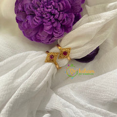 Premium AD Stone Toe Rings -Dice-Red-G7563