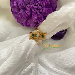 Premium AD Stone Toe Rings -Dice-Green-G7562