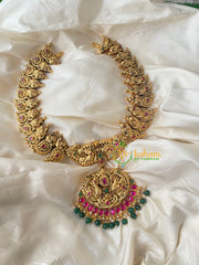 Gold Look Alike 1 gm Short Neckpiece-Peacock Paisley-G4320