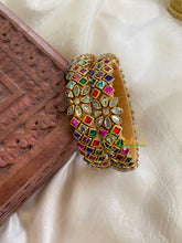 Multicolor Kada Kundan Bangle -Dice Flower-G6119