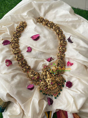 Antique 1 gm Gold Lakshmi Temple Haram-G4376