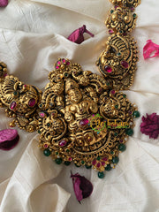 Antique 1 gm Gold Lakshmi Temple Haram-G4376