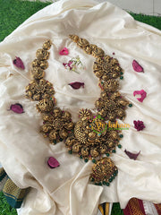 Antique 1 gm Gold Look Alike Ganesh Haram-G4373