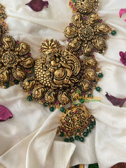 Antique 1 gm Gold Look Alike Ganesh Haram-G4373