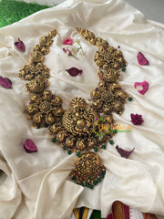 Antique 1 gm Gold Look Alike Ganesh Haram-G4373