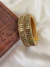 Silk Thread Kada Kundan Bangle -White- Geometric-G6126