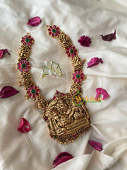 Antique Vishnu Lakshmi 1 gm gold Temple Neckpiece-G4325