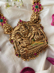 Antique Vishnu Lakshmi 1 gm gold Temple Neckpiece-G4325