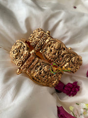 Antique 1 gm gold Temple Bangles -Lakshmi Openable Screw Type Bangles-G4327