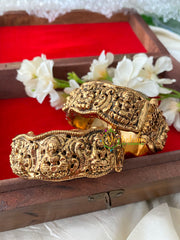 Antique 1 gm gold Temple Bangles -Lakshmi Openable Screw Type Bangles-G4327