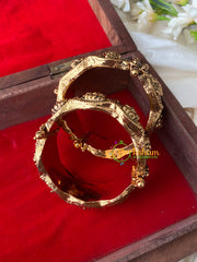 Antique 1 gm gold Temple Bangles -Lakshmi Openable Screw Type Bangles-G4327