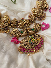 Antique 1 gm Gold Peacock Neckpiece-Mid Length-G4324