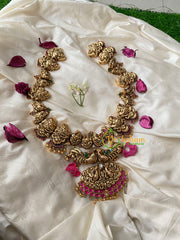 Antique 1 gm Gold Peacock Neckpiece-Mid Length-G4324