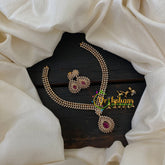 Interchangeable Stone American Diamond Short Neckpiece -G6596