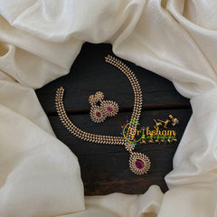 Interchangeable Stone American Diamond Short Neckpiece -G6596