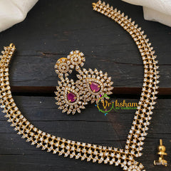 Interchangeable Stone American Diamond Short Neckpiece -G6596