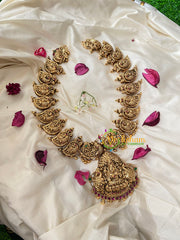 Antique Gold Look Alike 1 gm gold Lakshmi Mid Length Neckpiece-G4328
