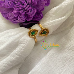 Premium AD Stone Toe Rings - Tilak -Green -G7525